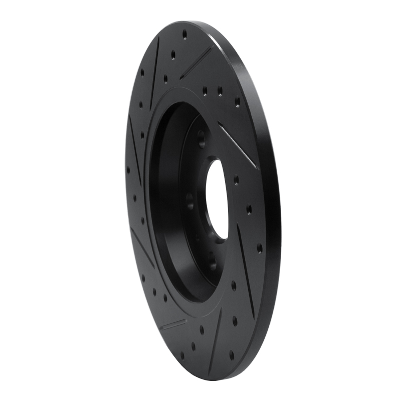 Audi A5 Sportback Brake Rotor (1) - Rear Right - R1 Concepts - Drilled & Slotted - Black - `08-`25